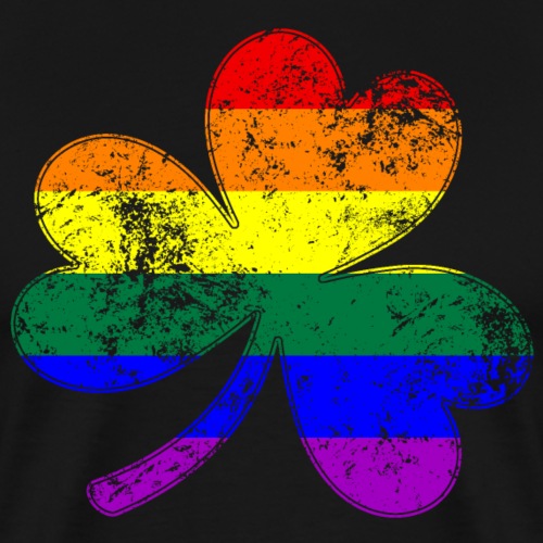 LGBTQ Shamrock Pride Flag - Men's Premium T-Shirt