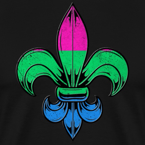 Polysexual Pride Flag Fleur de Lis TShirt - Men's Premium T-Shirt