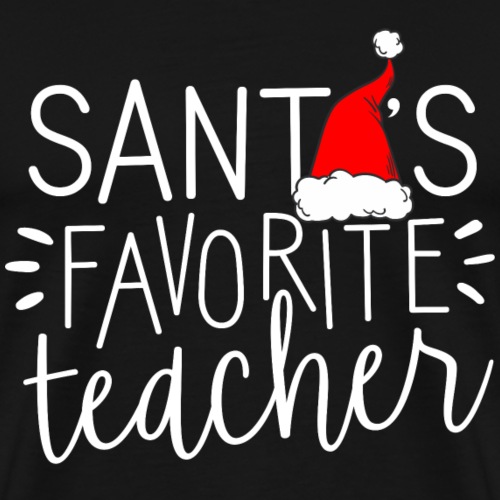 Santa's Favorite Teacher Christmas Teacher T-Shirt - Men's Premium T-Shirt