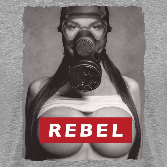 nude girl with gas mask - REBEL