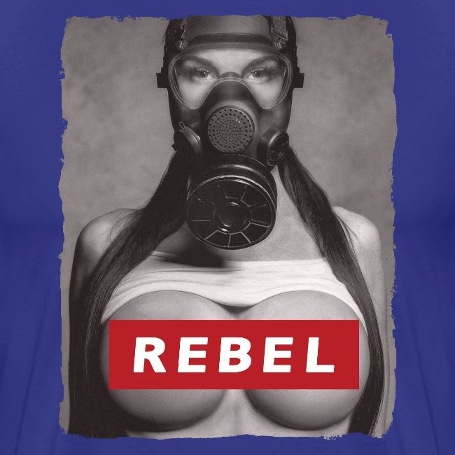 nude girl with gas mask - REBEL
