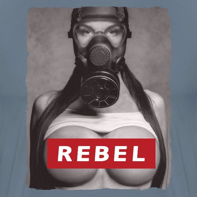 nude girl with gas mask - REBEL