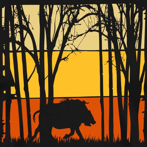 Wild boar forest dweller forest boar animal gift - T-shirt premium pour hommes