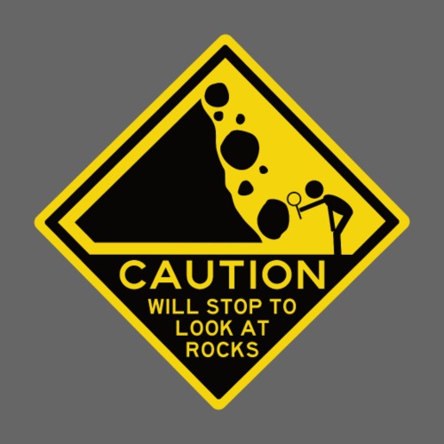 Caution! Will stop to look at rocks! - Men's Premium T-Shirt