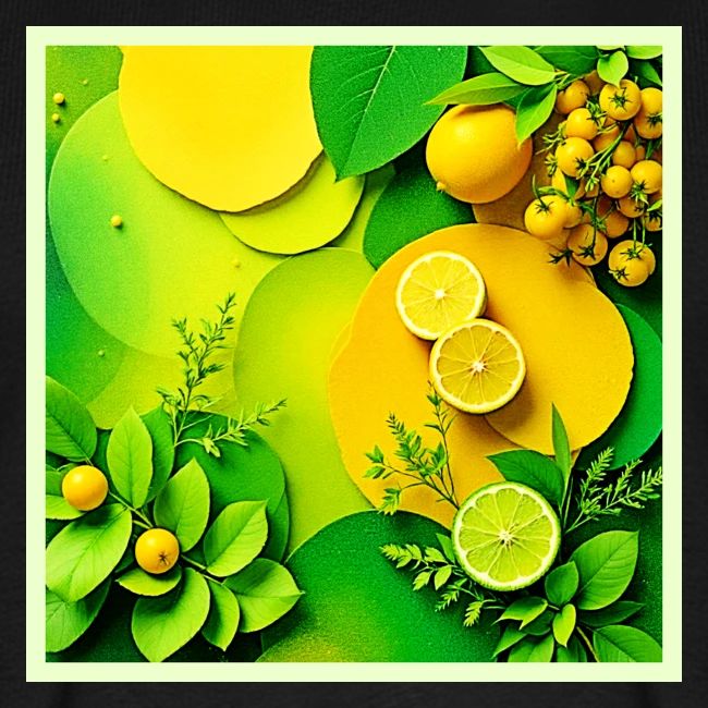 Abstract Lemon Lime Nature Art