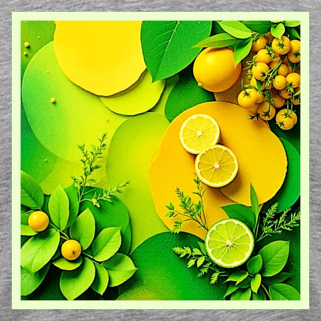 Abstract Lemon Lime Nature Art