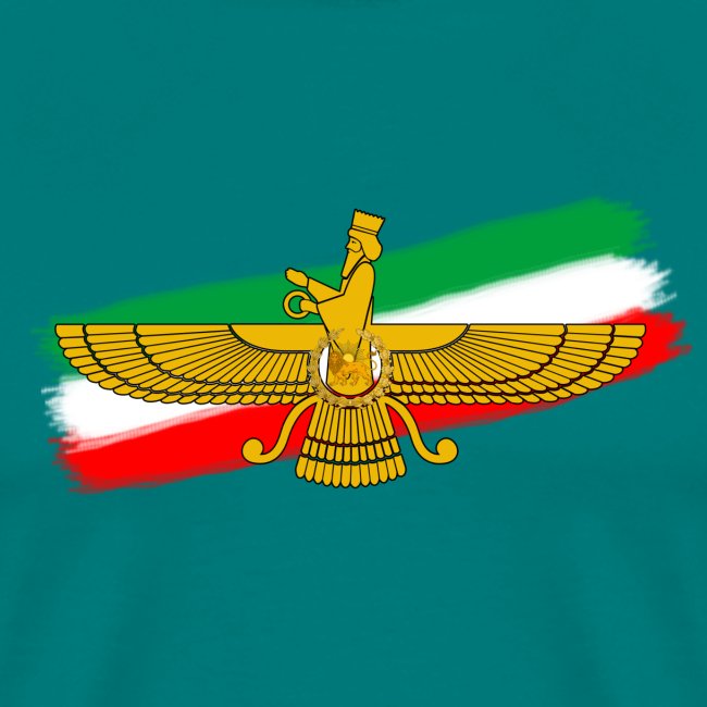 Iran Flag Faravahar Lion Sun