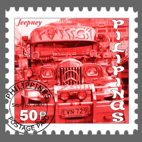 Jeepney Postage Stamp - Men's Premium T-Shirt