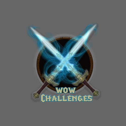 WoW Challenges Blue Fire Swords Logo - Men's Premium T-Shirt