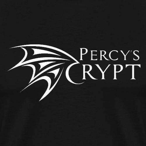 Percy’s Crypt Batwing White Logo - Men's Premium T-Shirt