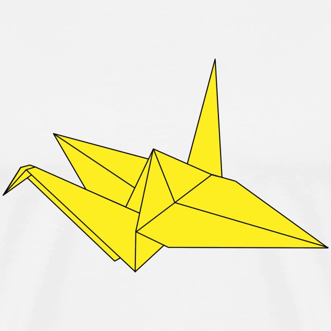 Origami Paper Crane Design - Yellow