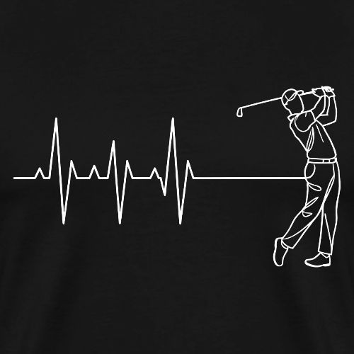 Golf Heartbeat EKG Minimalist Swing Art - Men's Premium T-Shirt