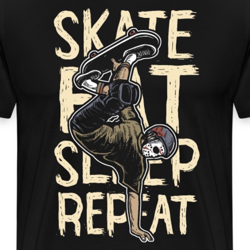 Horror Mashups: Jason Skate Eat Sleep Repeat - Men's Premium T-Shirt
