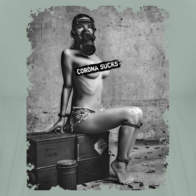 captivated nude girl with gas mask - CORONA SUCKS