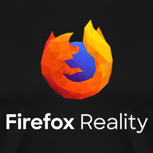 Firefox Reality - Transp., Vertical, White Text - Men's Premium T-Shirt