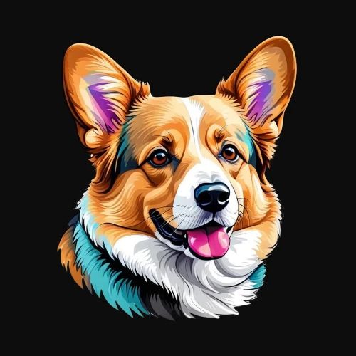 Corgi With a splash of blue - Men's Premium T-Shirt