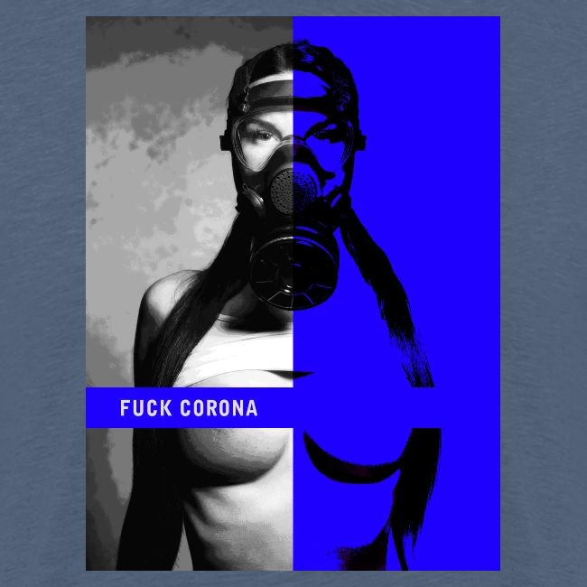 masked girl blue - FUCK CORONA 4 dark clothes