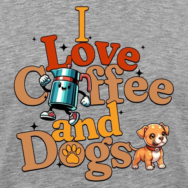 I Love Coffee and Dogs - Pit Bull Puppy Edition