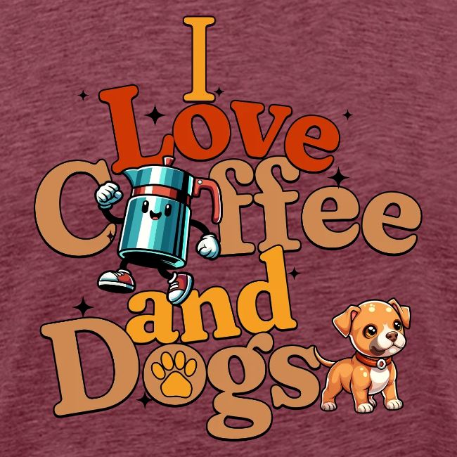 I Love Coffee and Dogs - Pit Bull Puppy Edition