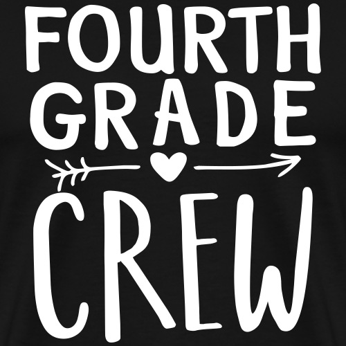 Fourth Grade Crew Heart Teacher T-Shirt - Men's Premium T-Shirt