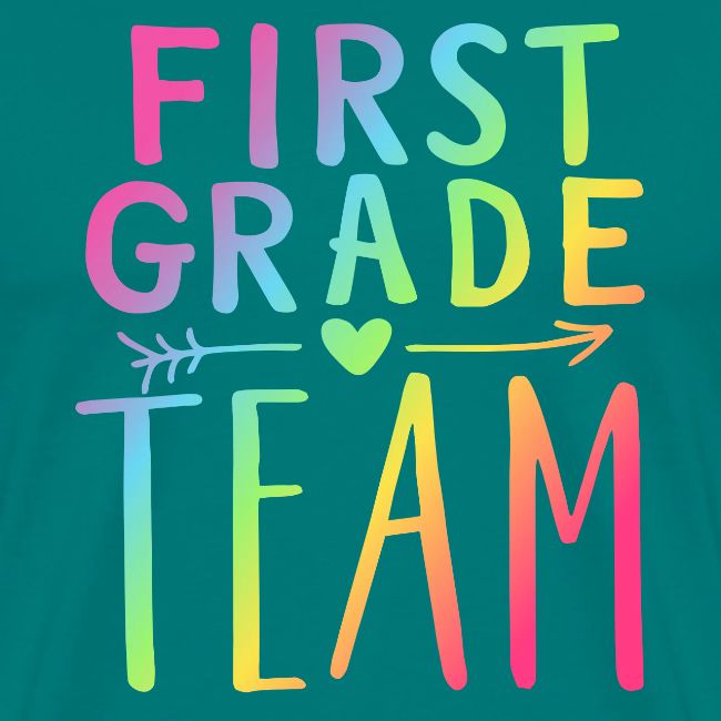 First Grade Team Neon Rainbow Teacher T-Shirts