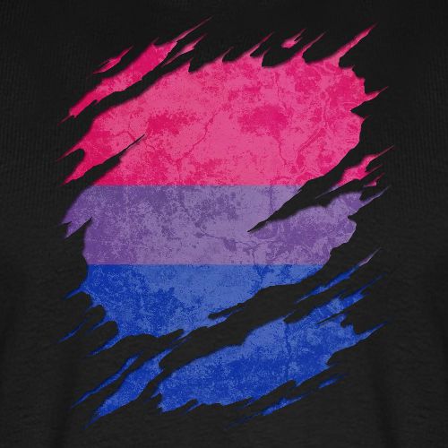 Bisexual Pride Flag Ripped Reveal - Men's Premium T-Shirt