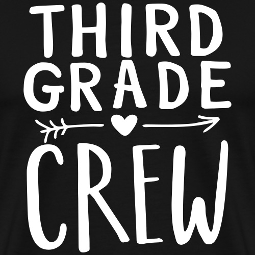 Third Grade Crew Heart Teacher T-Shirts - Men's Premium T-Shirt