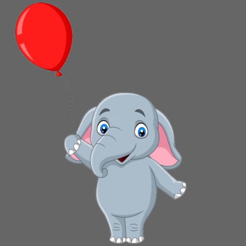 Baby Elephant Holding A Balloon - Men's Premium T-Shirt