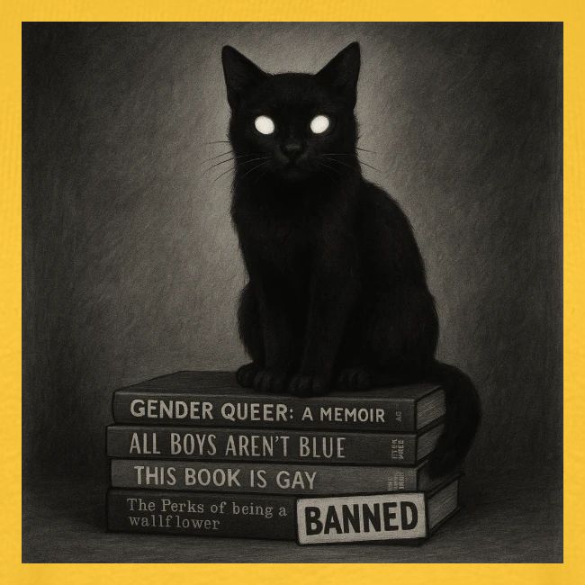Cat on Banned Books