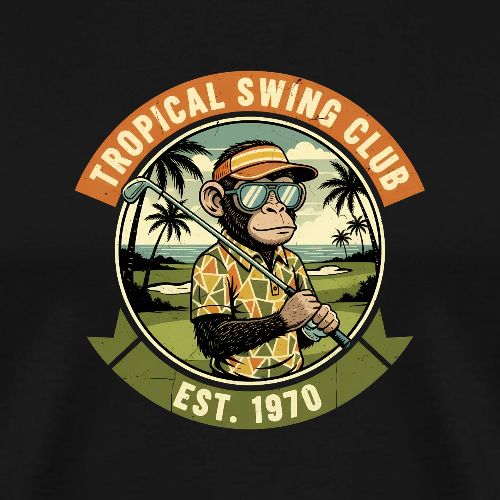 Retro Monkey Golf Tee 70s Vintage Style Gift - Men's Premium T-Shirt