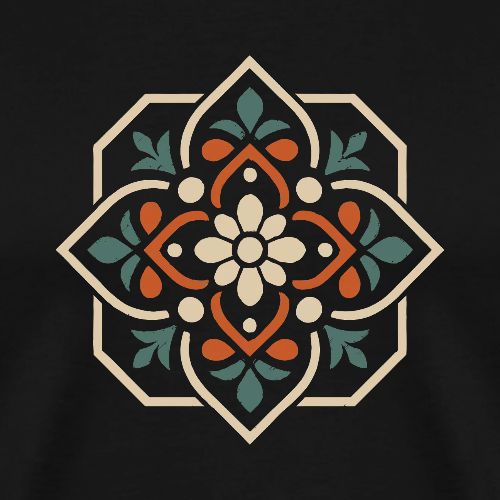 Geometric Floral Mandala Tee - Men's Premium T-Shirt