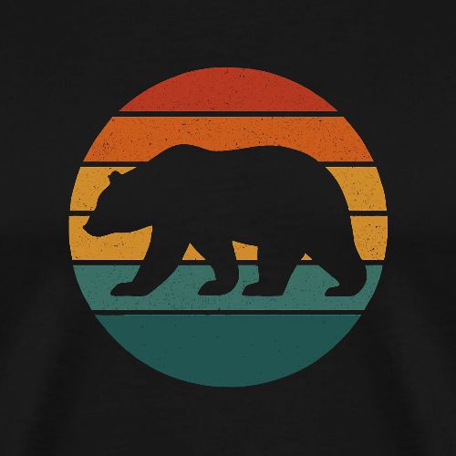 Retro Sunset Bear Tee - Men's Premium T-Shirt