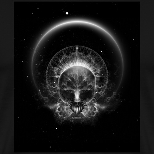 Gothic Skull Blaze Abstract Digital Art - Men's Premium T-Shirt
