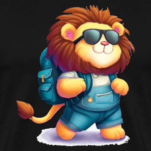 Joyful Lion Back-to-School - Men's Premium T-Shirt