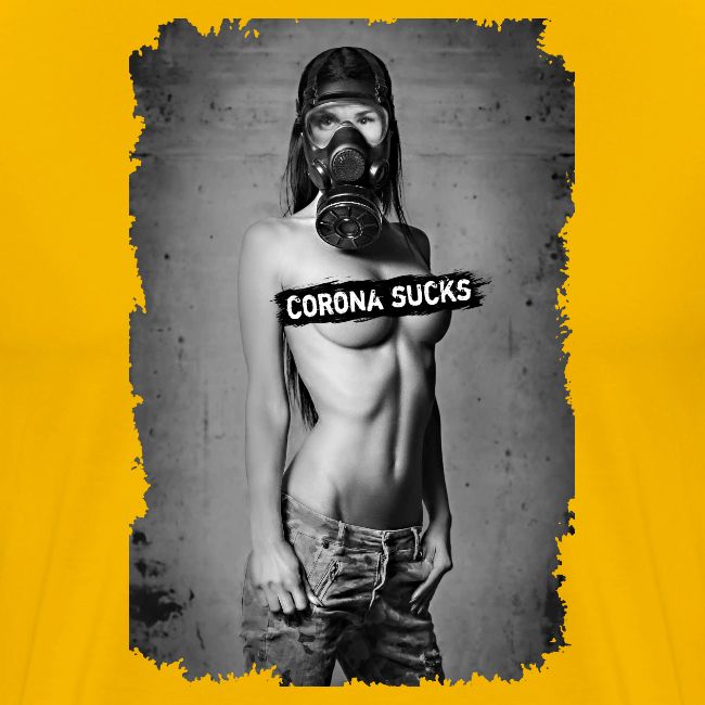 nude girl with gas mask - CORONA SUCKS