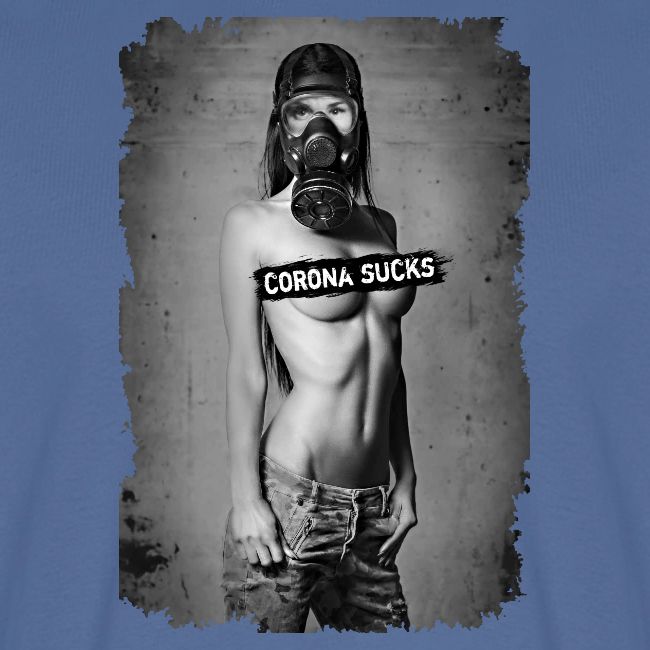 nude girl with gas mask - CORONA SUCKS