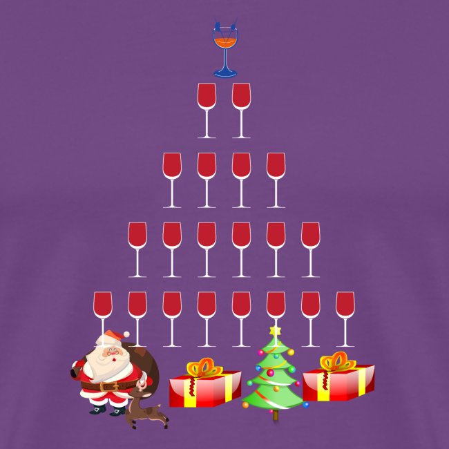 Wine glass decor Christmas Tree Xmas Ornament tee