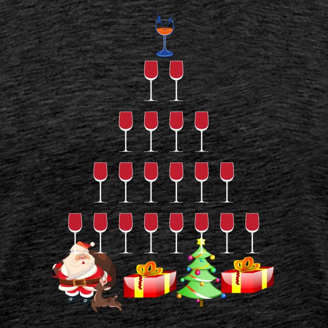 Wine glass decor Christmas Tree Xmas Ornament tee