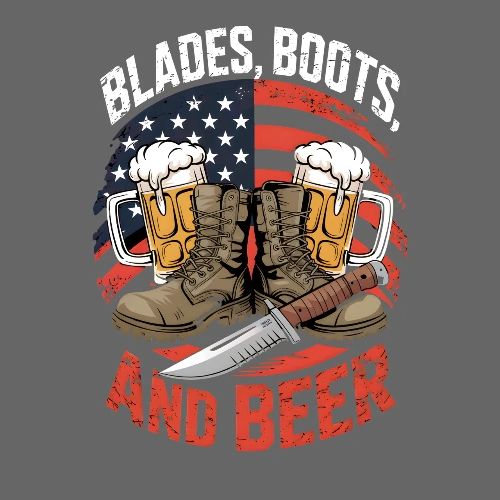 Blades, Boots, and Beer - Men's Premium T-Shirt