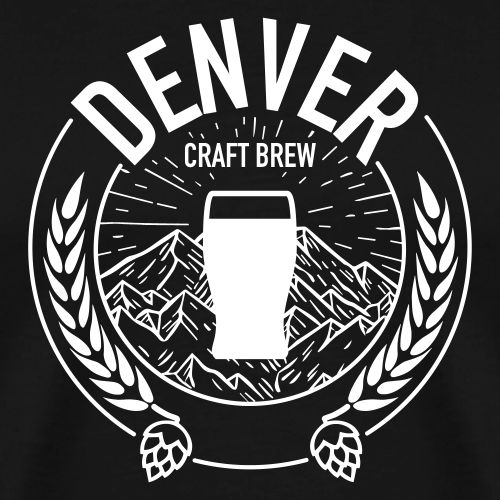 Denver Craft Brew - White Logo - Men's Premium T-Shirt