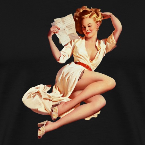 The Love Letter Pin up Girl Illustration - Men's Premium T-Shirt