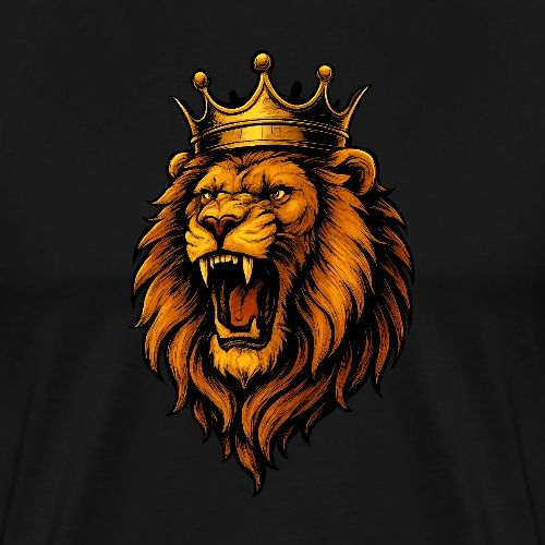 Crowned Lion Power Tee - Men's Premium T-Shirt