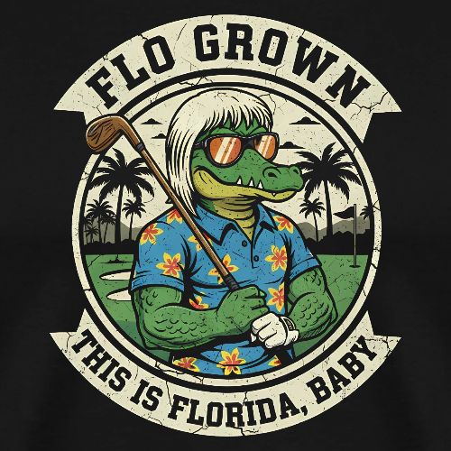 Flo Grown Florida Baby - Funny Gator Golf Tee - Men's Premium T-Shirt