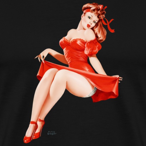 Beauty Parade Pinup February 1949 by Peter Dribe - Men's Premium T-Shirt
