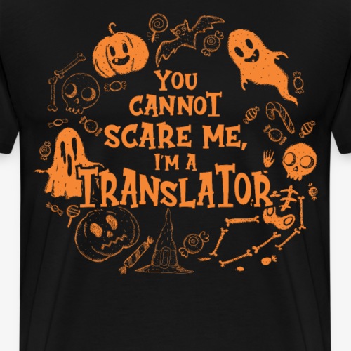 Spooky/Cute Halloween Translator Illustration - Men's Premium T-Shirt