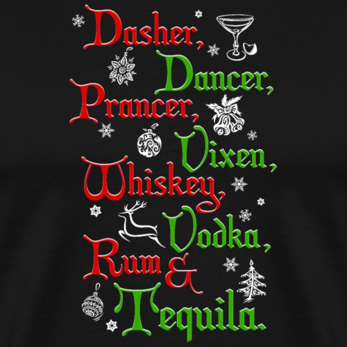 Santa's Reindeer and Drinks - Men's Premium T-Shirt