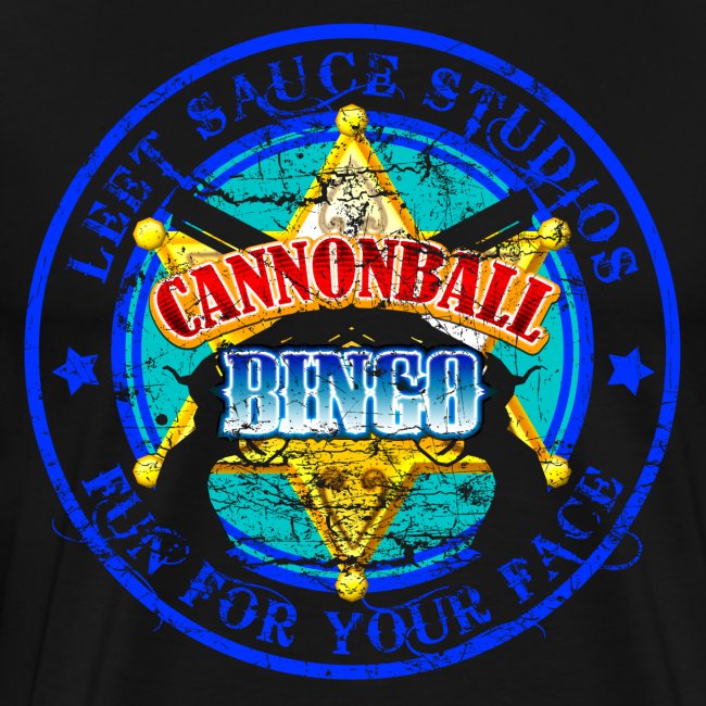 Vintage Cannonball Bingo Badge Blue