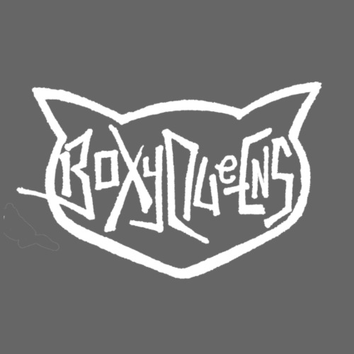BoxyQueens Cat Logo. Original Logo (White) - Men's Premium T-Shirt