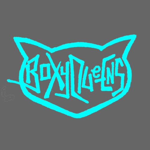 BoxyQueens Cat Logo. Original Logo (Blue) - Men's Premium T-Shirt