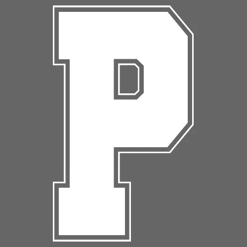 White Letter P – Varsity Alphabet Monogram - Men's Premium T-Shirt